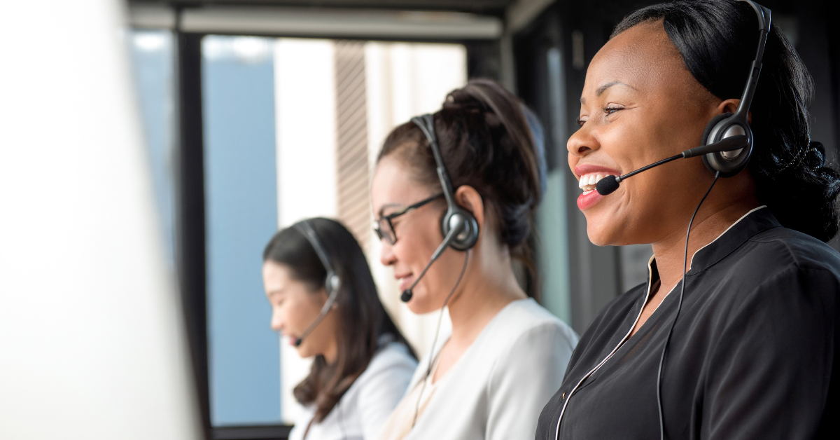 three women virtual legal assistants answering calls